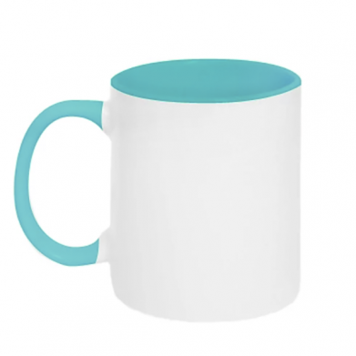 Цвет Бірюзовий+білий, Кружки двухцветные 320ml - FATLINE
