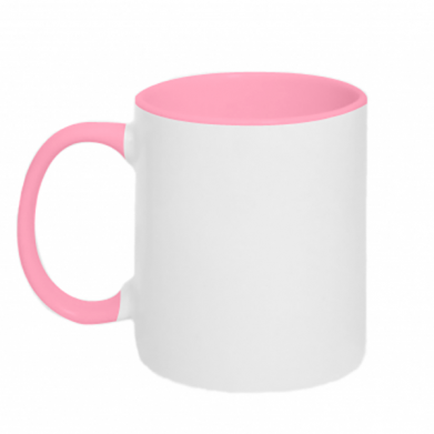 Цвет Розовый+белый, Кружки двухцветные 320ml - FATLINE