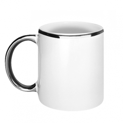 Цвет Белый с серебром, Кружки с каемкой 320ml - FATLINE