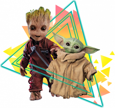 Футболка оверсайз FATLINE Baby yoda and baby groot 2