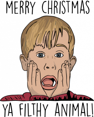 Кружка двухцветная 320ml Один дома, с рождеством 2