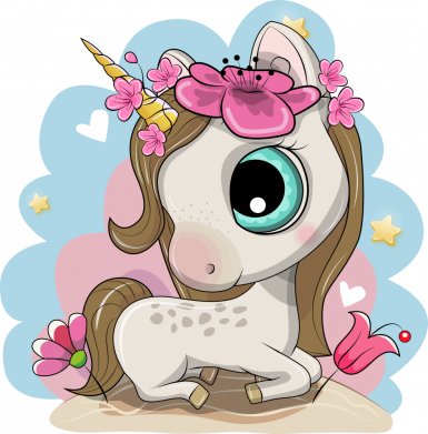Unicorn with flowers