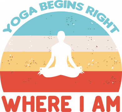 Женская футболка Yoga begins right 2
