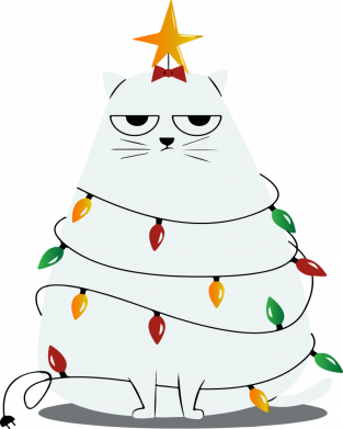 Детская футболка Cat and Christmas Lights 2