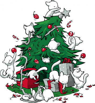 Принт Дитяча футболка Cats And Christmas tree, Фото № 2 - FATLINE