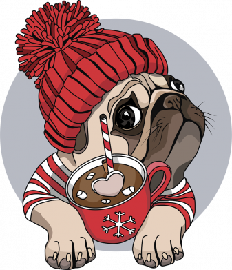 Принт Шеврон круглий Pug And Coffee, Фото № 2 - FATLINE