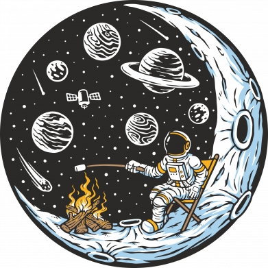 Принт Шеврон щит Astronaut with marshmallow, Фото № 2 - FATLINE