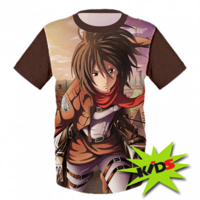 Принт Дитяча футболка 3D Mikasa Ackerman, Фото № 2 - FATLINE