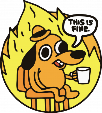 Кружка 320ml This is fine dog meme 2