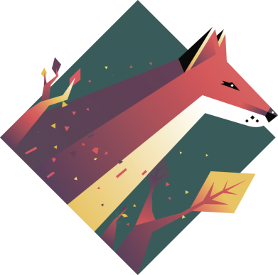 Шеврон круглый Fox Art Minimalism 2