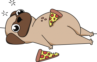 Женская футболка Pug loves pizza 2