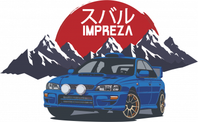 Футболка оверсайз FATLINE Subaru Impreza WRX STI 2