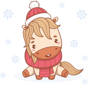 Термобутылка Viano Зимняя маленькая лошадка 2