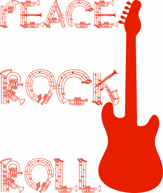 Свитшот унисекс Рeace love rock and roll 2
