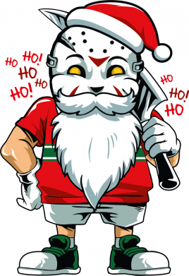 Принт Жіноча стрейчева футболка Santa with an ax, Фото № 2 - FATLINE