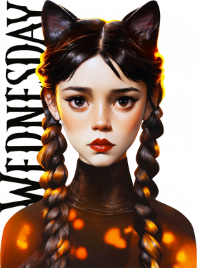 Худи унисекс Венздей кошка 2