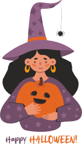 Кепка тай-дай Happy Halloween! Девушка Ведьма 2