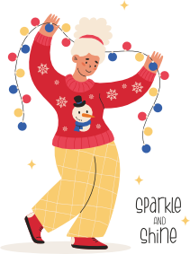 Шапка Рождественская блондинка с гирляндой 2