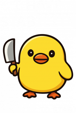 Термобутылка Viano Мемный принт с уткой с ножом — «У меня есть стабильность (способность тыкать)» — ироничный юмор, забавная иллюстрация 2