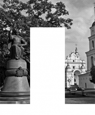 Мужская футболка с V-образным вырезом Poltava Black & White 2