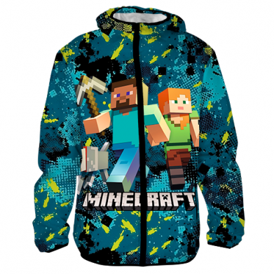 Принт 3D вітровка Minecraft Steve Alex And Dog, Фото № 2 - FATLINE