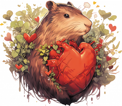 Мужская футболка Stedman капибара с сердцем 2