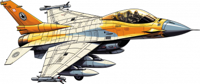 Кружка двухцветная 180ml Истребитель ф-16 2