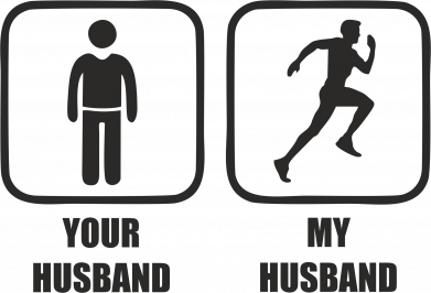 Шеврон закруглений прямокутний My husband and your husband run 2