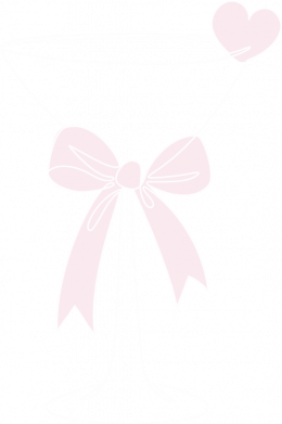 Стакан с рожевим бантом и сердцем. Линия