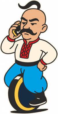 Кружка з блискітами 320 мл Козак на моноколесі 2