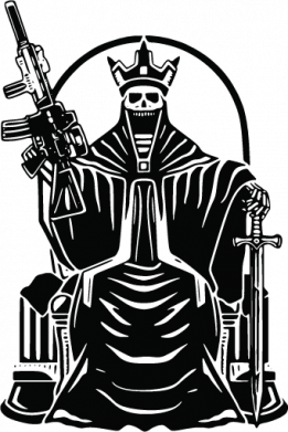 Жетон армейский титановый Череп на троне 2