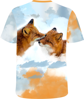 Мужская 3D футболка Лисы 2