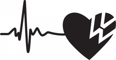 Наклейка Фольцваген рит серця 2