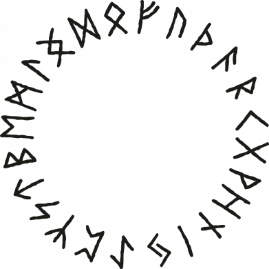 Принт Футболка дитяча оверсайз FATLINE Скандинавські руни в кільці, Фото № 2 - FATLINE
