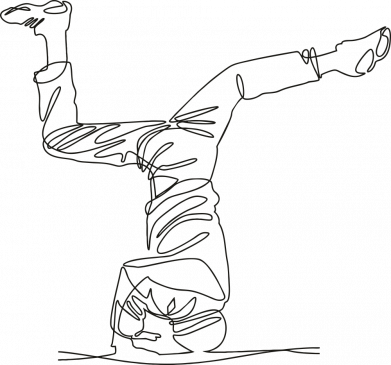 Шеврон круглый Брейкданс вращение на голове монолайн 2