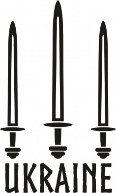 Шеврон прямокутний Ukraine три мечі герб 2