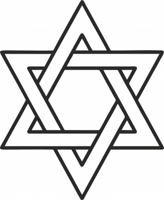 Шеврон круглый Звезда Давида полая 2