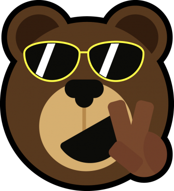 Кружка двоколірна 320ml Bear sticker 2