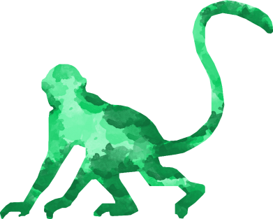 Обезьяна акварельная