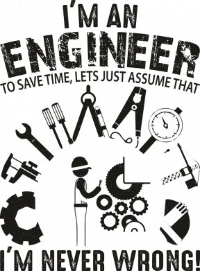 Принт Фартук IM AN ENGINEER- TO SAVE TIME, LET'S JUST ASSUME THAT NEVER WRONG, Фото № 2 - FATLINE