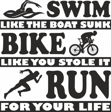 Шеврон прямоугольный SWIM LIKE THE BOAT SANK BIKE LIKE YOU STOLE IT RUN FOR YOUR LIFE 2