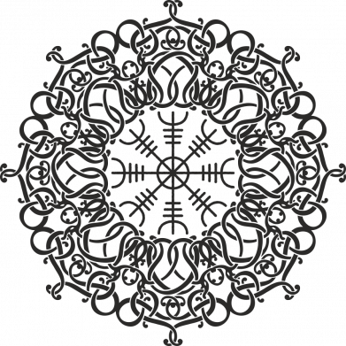 Футболка тай-дай оверсайз FATLINE Агісхьяльм скандинавський візерунок 2