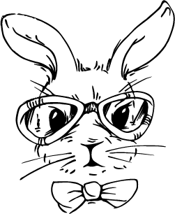 Шеврон круглый Заєць в окулярах 2