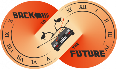 Шеврон круглий Назад у майбутнє Поза часом 2