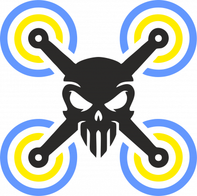 Шеврон закруглений прямокутний Drone&skull 2