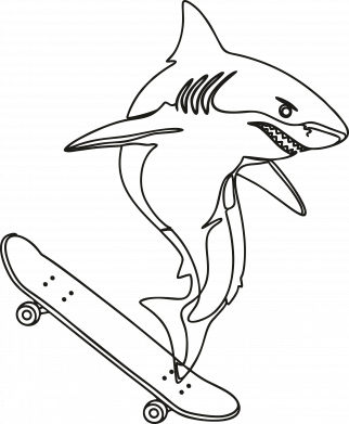 Акула на скейте