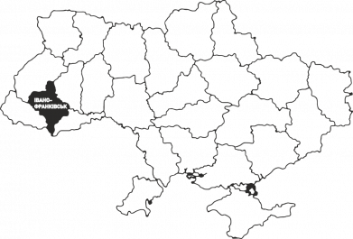 Ивано-Франковск на карте Украины