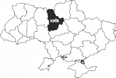 Киев на карте Украины