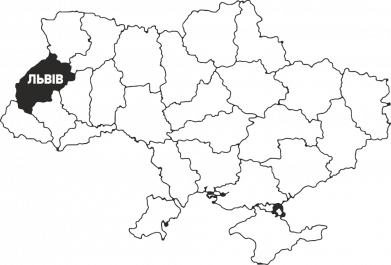 Львов на карте Украины