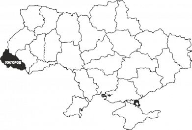 Ужгород на карте Украины